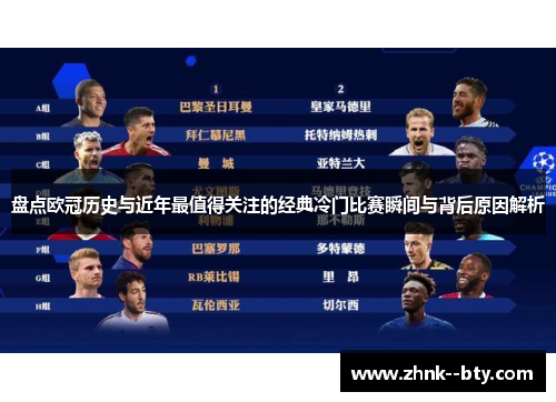 盘点欧冠历史与近年最值得关注的经典冷门比赛瞬间与背后原因解析